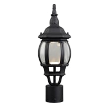 Canterbury Single Light 18-3/8" High Integrated LED Outdoor Single Head Post Light with a Clear Beveled Glass Shade