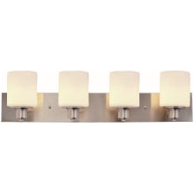 Dane 4 Light 32" Wide Vanity Light with Frosted Glass Shades
