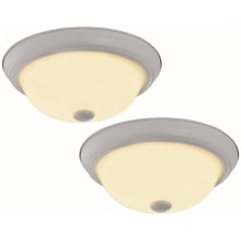Hays 11" Wide LED Flush Mount Ceiling Fixture with Frosted Glass Shade - Set of (2)