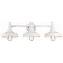 Kimball 3 Light 31" Wide Vanity Light with Metal Shades - cETL Listed