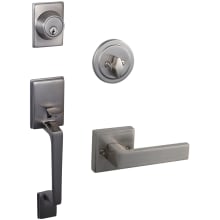 Moderno Sectional Single Cylinder Keyed Entry Handleset with Interior Lever