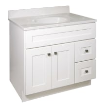 Brookings 37" Free Standing Single Basin Vanity Set with Cabinet and Cultured Marble Vanity Top