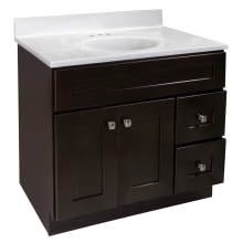 Brookings 37" Free Standing Single Basin Vanity Set with Cabinet and Cultured Marble Vanity Top