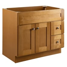 Brookings 36" Single Free Standing Wood Vanity Cabinet Only - Less Vanity Top