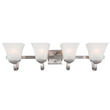 Torino 4 Light 31" Wide Vanity Light with Frosted Glass Shades
