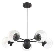Gracelyn 5 Light 29" Wide Chandelier with Seedy Glass Shades