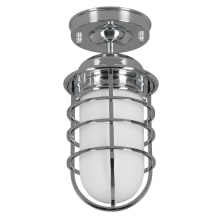 Seaton 5" Wide Semi-Flush Lantern Ceiling Fixture with Opal Glass Shade