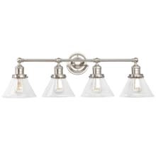 Augustin 4 Light 35" Wide Vanity Light with Seedy Glass Shades
