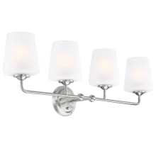 Stasia 4 Light 34" Wide Vanity Light with Frosted Glass Shades
