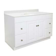 Wyndham 49" Free Standing Single Basin Vanity Set with Wood Cabinet and Marble Vanity Top