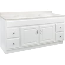 Concord 61" Free Standing Double Basin Vanity Set with Wood Cabinet and Marble Vanity Top