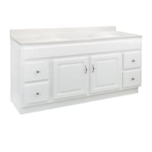 Concord 61" Free Standing Double Basin Vanity Set with Wood Cabinet and Marble Vanity Top