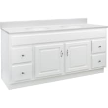 Concord 61" Free Standing Double Basin Vanity Set with Wood Cabinet and Marble Vanity Top