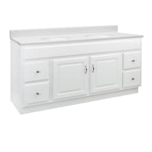 Concord 61" Free Standing Double Basin Vanity Set with Wood Cabinet and Marble Vanity Top