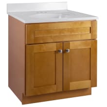 Brookings 31" Free Standing Single Basin Vanity Set with Cabinet and Cultured Marble Vanity Top