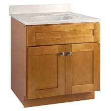 Brookings 31" Free Standing Single Basin Vanity Set with Cabinet and Cultured Marble Vanity Top