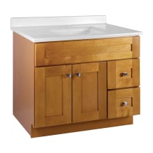 Brookings 37" Free Standing Single Basin Vanity Set with Cabinet and Cultured Marble Vanity Top