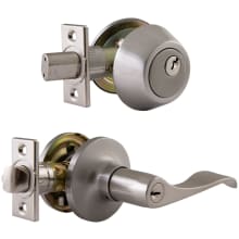 Stratford Reversible Keyed Entry Door Leverset and Deadbolt Combination with 6-Way Latch