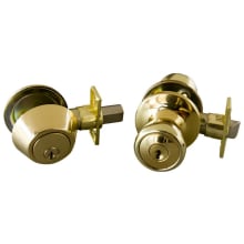 Terrace Reversible Keyed Entry Door Knob and Deadbolt Set Combination with 6-Way Latch