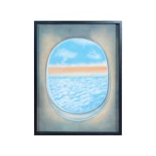 Plane Window 40" x 30" "Plane Window II" Framed Painting on Gallery Stretched Canvas