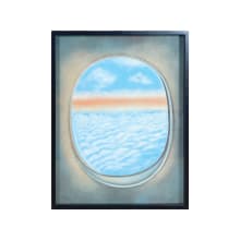 Plane Window 40" x 30" "Plane Window III" Framed Painting on Gallery Stretched Canvas