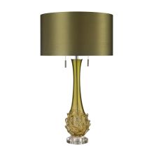 2 Light Accent Table Lamp with Green Faux Silk Shade from the Vignola Collection