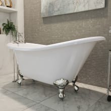 Atlantic 61" Free Standing Acrylic Soaking Tub with Center Drain and Overflow
