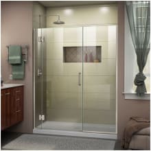 Unidoor-X 72" High x 44" Wide Hinged Frameless Shower Door with Clear Glass