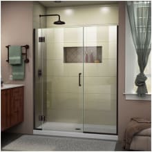 Unidoor-X 72" High x 44" Wide Hinged Frameless Shower Door with Clear Glass