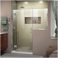 Unidoor-X 72" High x 53-1/2" Wide Hinged Frameless Shower Door with Clear Glass