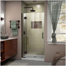 Unidoor-X 72" High x 30" Wide Hinged Frameless Shower Door with Clear Glass