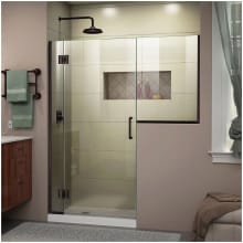 Unidoor-X 72" High x 56-1/2" Wide Hinged Frameless Shower Door with Clear Glass