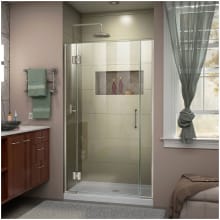 Unidoor-X 72" High x 42" Wide Hinged Frameless Shower Door with Clear Glass