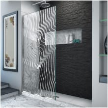 Platinum Linea 72" High x 34" Wide Shower Screen Frameless Shower Door with Pattern Glass