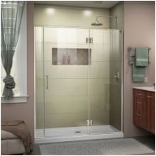 Unidoor-X 72" High x 54-1/2" Wide Hinged Frameless Shower Door with Clear Glass