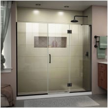 Unidoor-X 72" High x 62-1/2" Wide Hinged Frameless Shower Door with Clear Glass