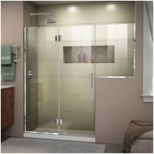 Unidoor-X 72" High x 72-1/2" Wide Hinged Frameless Shower Door with Clear Glass