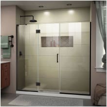 Unidoor-X 72" High x 64-1/2" Wide Hinged Frameless Shower Door with Clear Glass