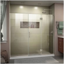 Unidoor-X 72" High x 72-1/2" Wide Hinged Frameless Shower Door with Clear Glass