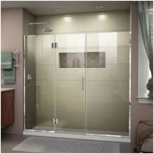Unidoor-X 72" High x 65-1/2" Wide Hinged Frameless Shower Door with Clear Glass