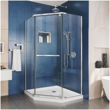 Prism 74-3/4" High x 36" Wide Frameless Neo-Angle Shower Module with Pivot Shower Door and Center Drain Base