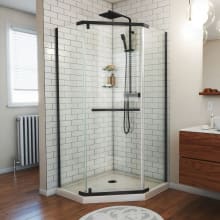 Prism 74-3/4" High x 42" Wide Frameless Neo-Angle Shower Module with Pivot Shower Door and Center Drain Base