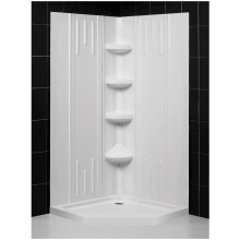 SlimLine 36" x 36" Neo-Angle Shower Base and QWALL-2 Shower Backwall Kit