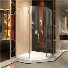 Prism Lux 38" x 38" x 74 3/4" H Frameless Hinged Shower Enclosure with SlimLine Shower Base Kit