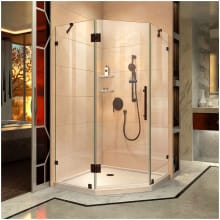 Prism Lux 42" x 42" x 74 3/4" H Frameless Hinged Shower Enclosure with SlimLine Shower Base Kit