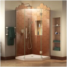 Prism Plus 72" H x 34" W x 34" D Hinged Frameless Shower Enclosure with Clear Glass and 36" x 36" Shower Base