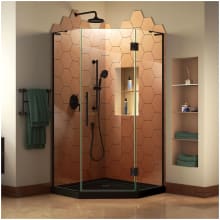 Prism Plus 72" H x 34" W x 34" D Hinged Frameless Shower Enclosure with Clear Glass and 36" x 36" Shower Base