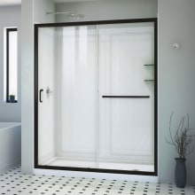 Infinity-Z 76-3/4" High x 60" Wide x 30" Deep Alcove Shower Module with Clear Sliding Shower Door, Right Drain Base, and Acrylic Backwall Kit