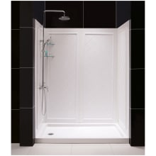 SlimLine Shower Installation Package with 76-3/4" High x 60" Wide x 30" Deep Shower Walls and 30" by 60" Single Threshold Shower Base