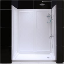 SlimLine Shower Installation Package with 76-3/4" High x 60" Wide x 34" Deep Shower Walls and 34" by 60" Single Threshold Shower Base
